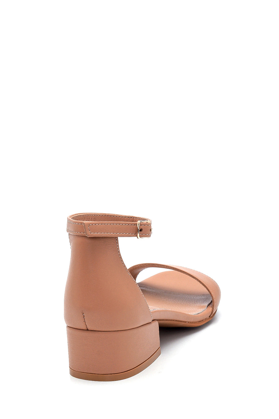 Women's Short Heeled Leather Sandals