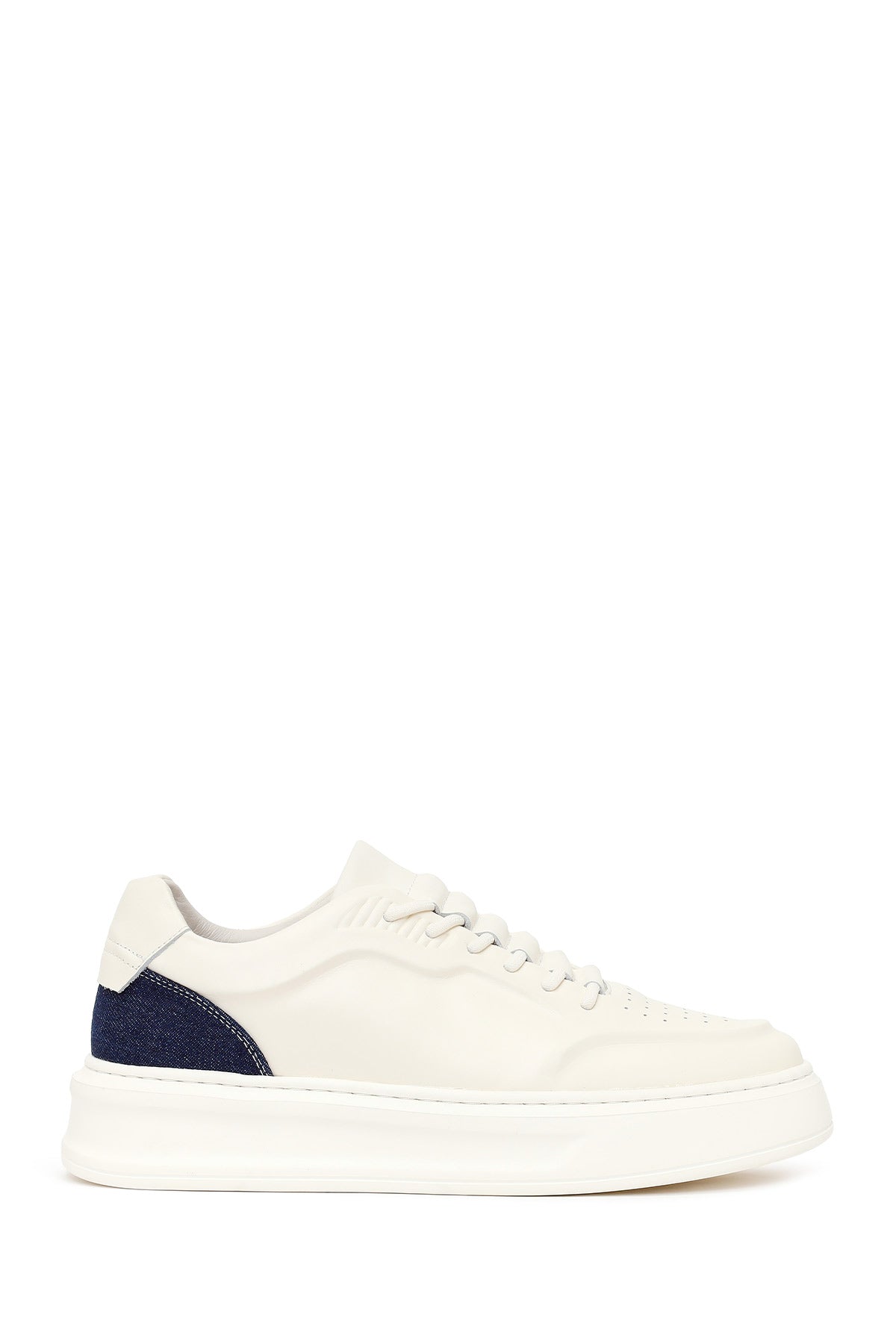 Erkek Beyaz Bağcıklı Deri Sneaker 26SFD698818 | Derimod