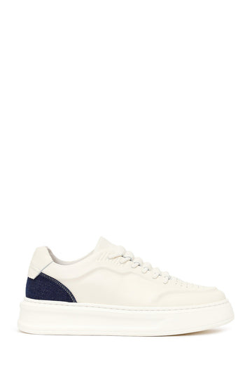 Erkek Beyaz Bağcıklı Deri Sneaker 26SFD698818 | Derimod