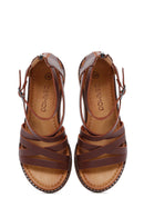 Kadın Kahverengi Deri Sandalet | Derimod