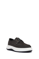 Men's Gray Lace-Up Nubuck Leather Casual Loafer | Derimod