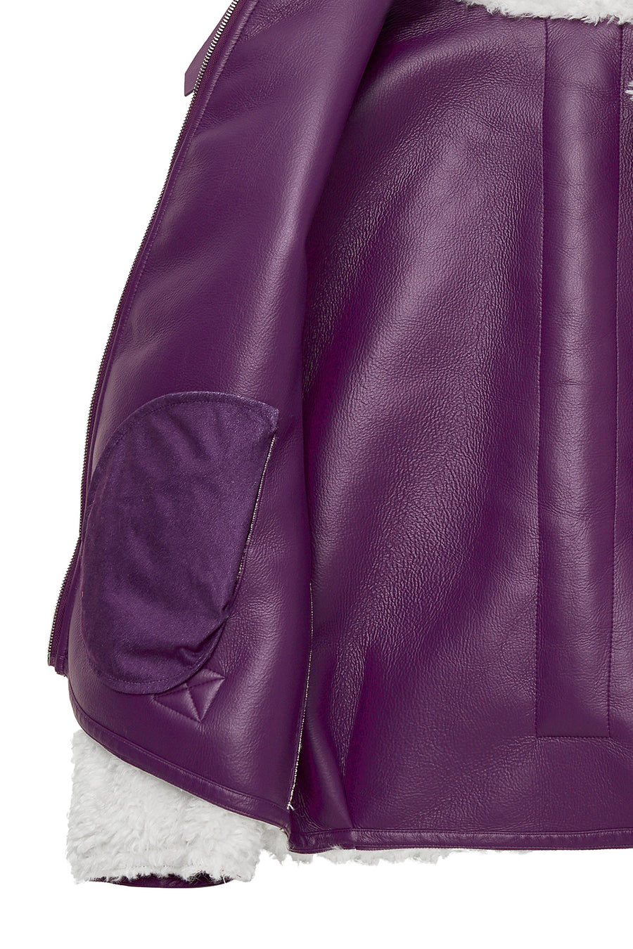 Meribel Women's Multicolored Purple Stripe Detail Teddy Coat