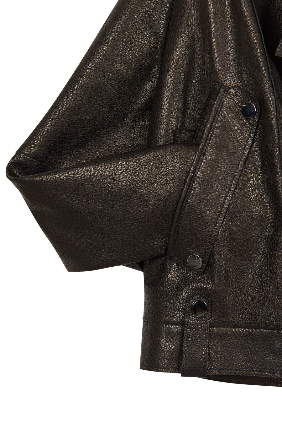 Torino Woman Black Oversized Leather Biker Jacket