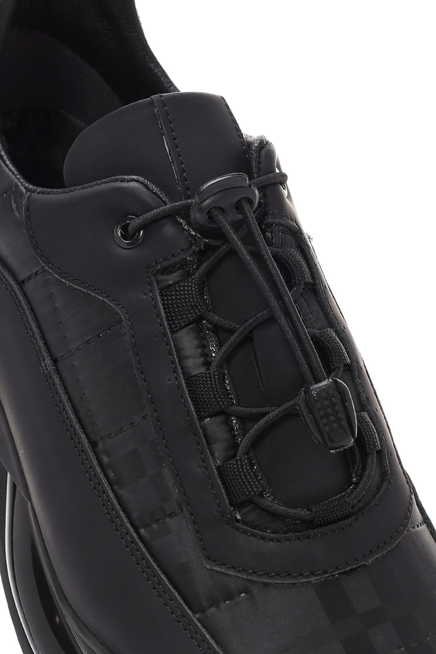 Men's Black Lace-Up Leather Sneakers