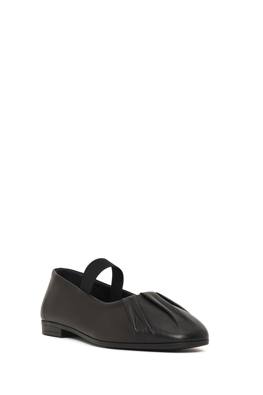 Women's Black Banded Leather Ballerinas