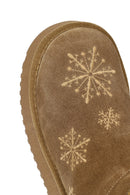 Woman Taba Patterned Suede Teddy Boots | Derimod