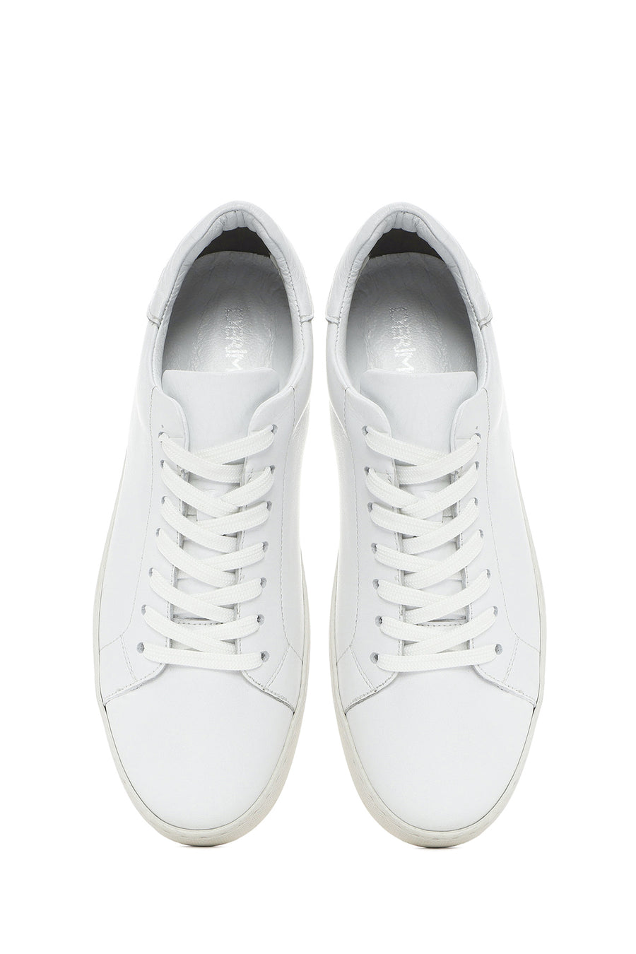 Men's White Lace-up Leather Sneaker