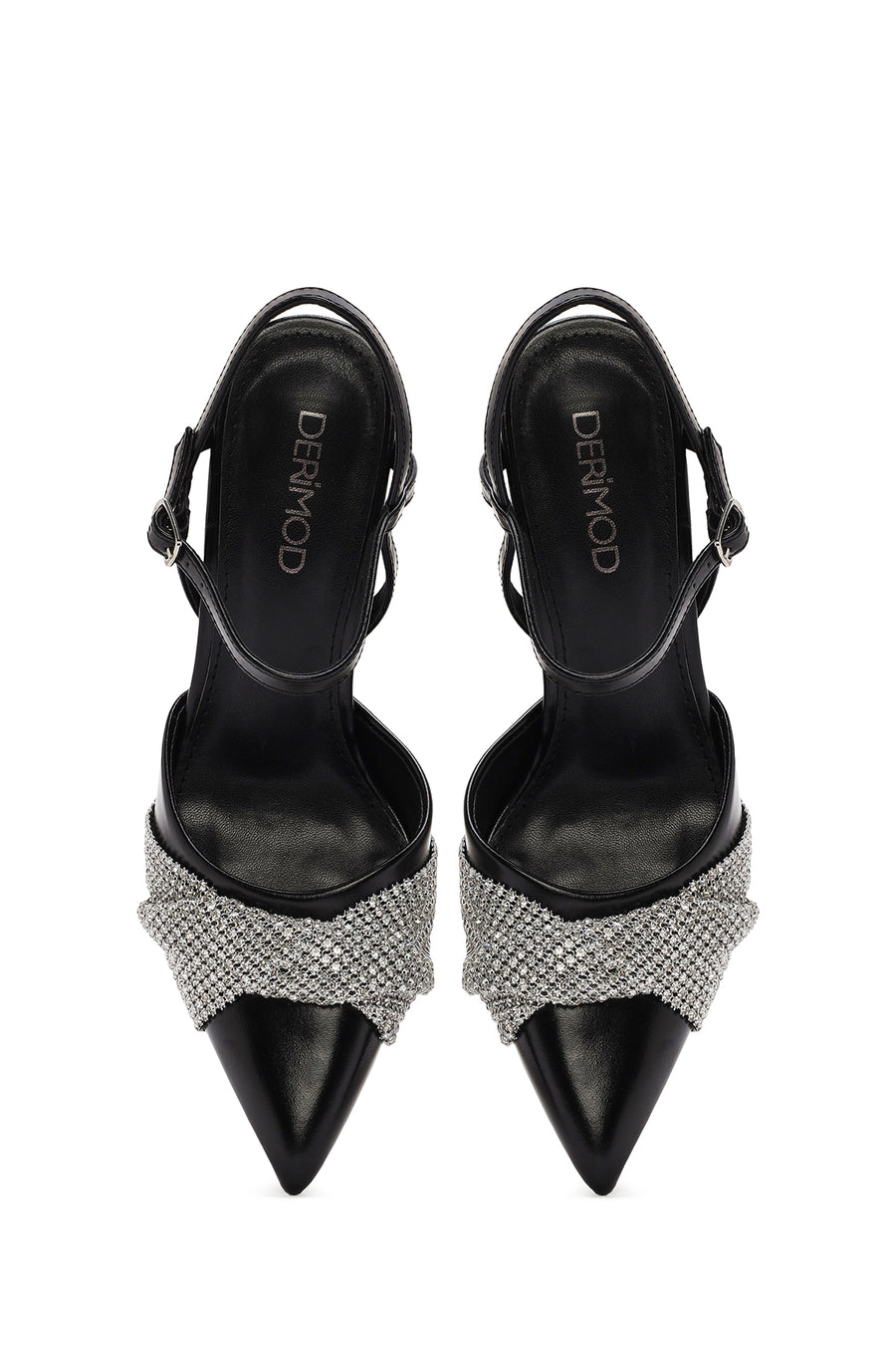 Women's Black Slingback High Heeled Stilettos