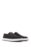 Men's Gray Lace-up Suede Leather Casual Shoes | Derimod