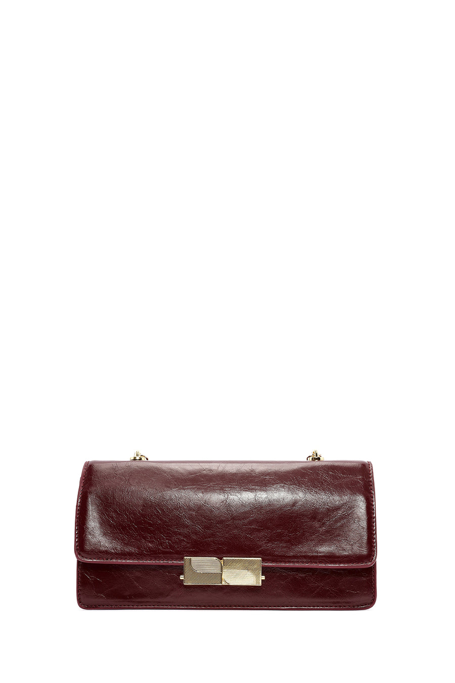 Women's Burgundy Chain Strap Shoulder Bag