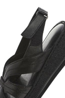 Kadın Siyah Kalın Tabanlı Deri Comfort Sandalet | Derimod