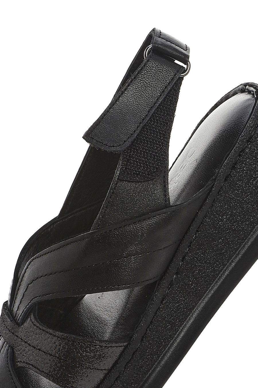 
Women's Black Thick Sole Leather Comfort Sandal
