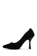 Women's Black Suede Heeled Stiletto | Derimod