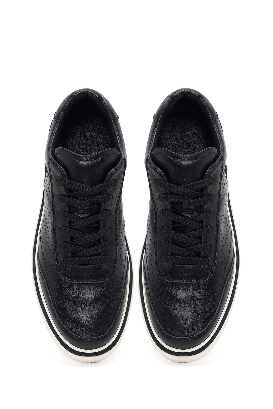 Male Black Lace-Up Leather Sneaker