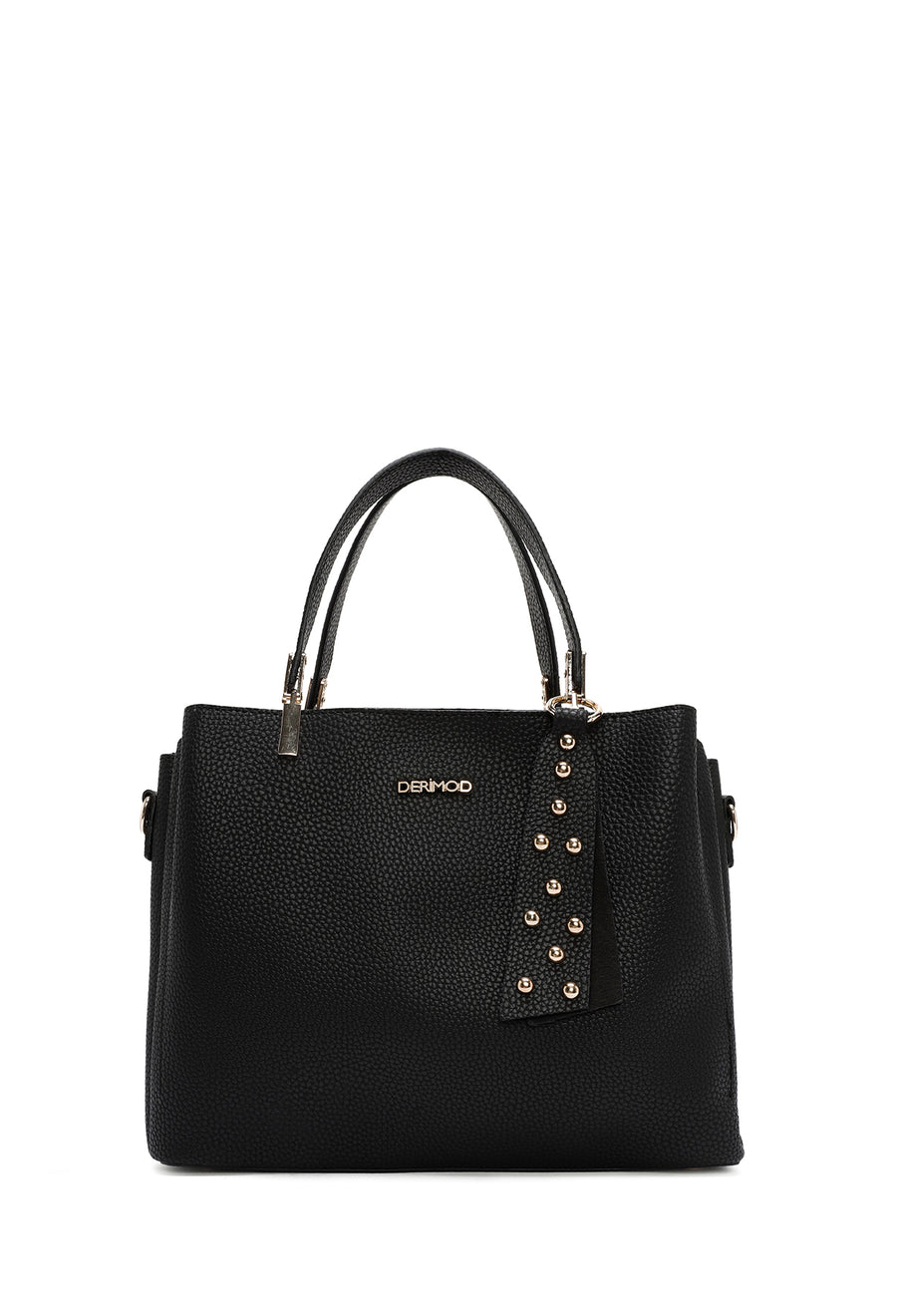 Women's Black Long Strap Accessory Detailed Handbag