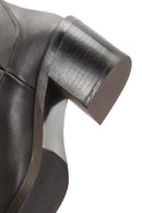 Women's Brown Chunky Heel Leather Cowboy Boots | Derimod