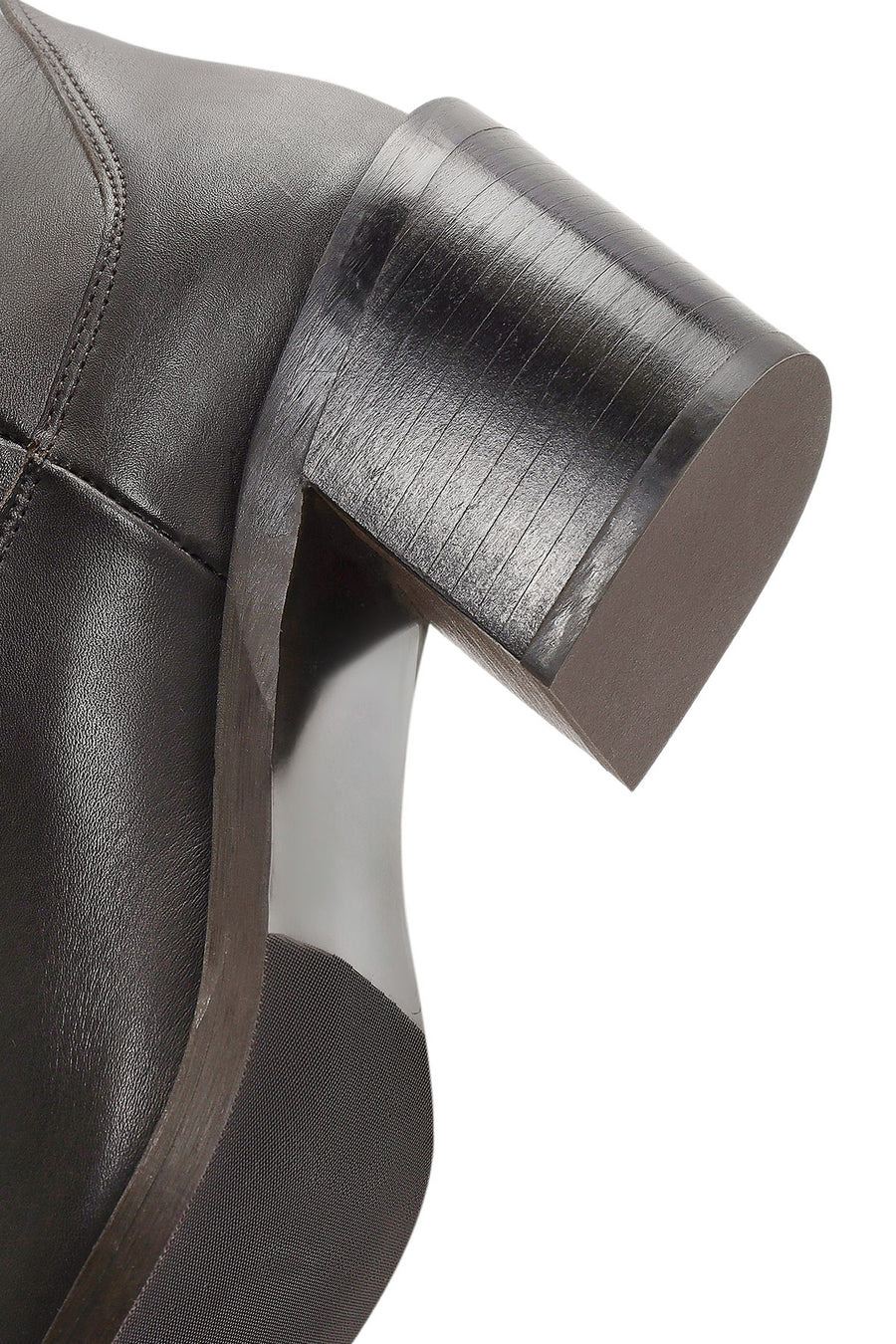 Women's Brown Chunky Heel Leather Cowboy Boots