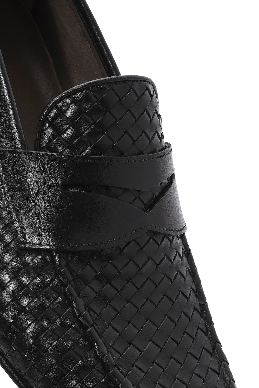 Men's Black Braided Leather Classic Loafer