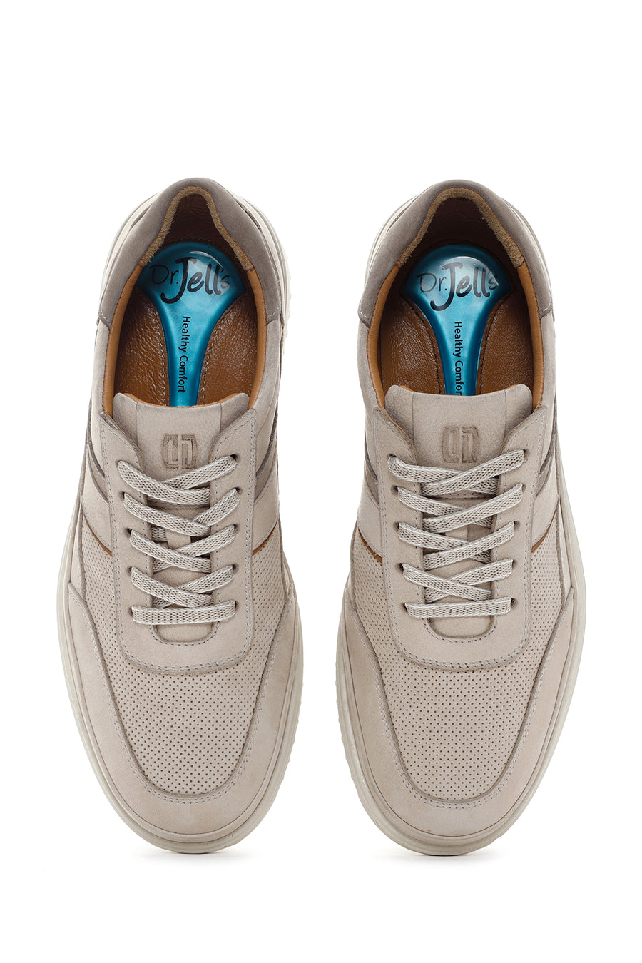 Erkek Bej Bağcıklı Nubuk Deri Sneaker