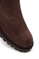 Male Brown Suede Chelsea Boots | Derimod