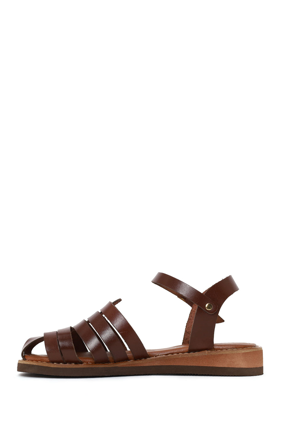 Woman Brown Buckled Leather Bodrum Sandal
