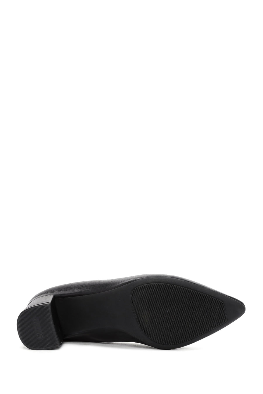 Derimod Gritti Woman Black Thick-Heeled Leather Shoes