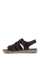 Men's Brown Leather Casual Sandals | Derimod