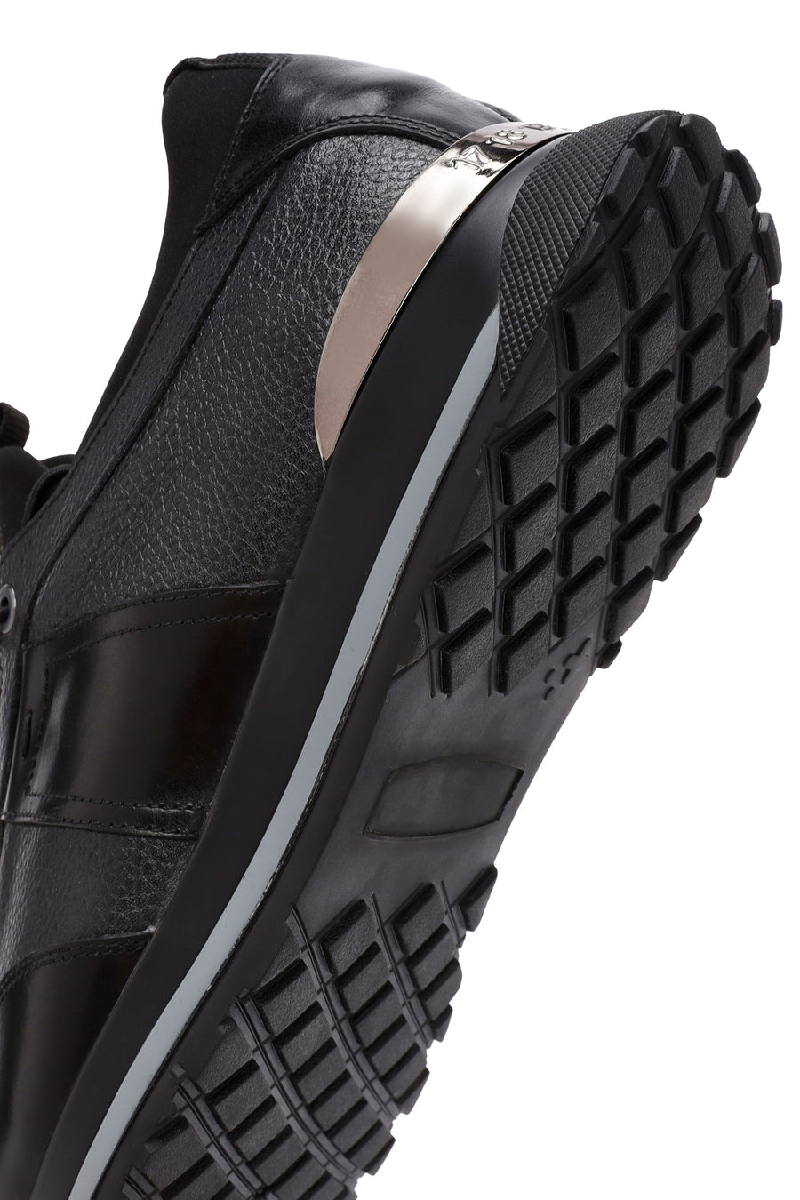 Erkek Siyah Bağcıklı Deri Casual Sneaker