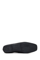 Women's Black Leather Masculine Loafer | Derimod