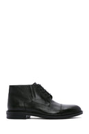 Men's Black Leather Zippered Casual Boots | Derimod