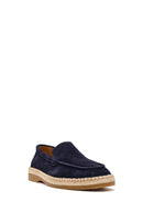 Men's Navy Blue Suede Leather Casual Loafer | Derimod
