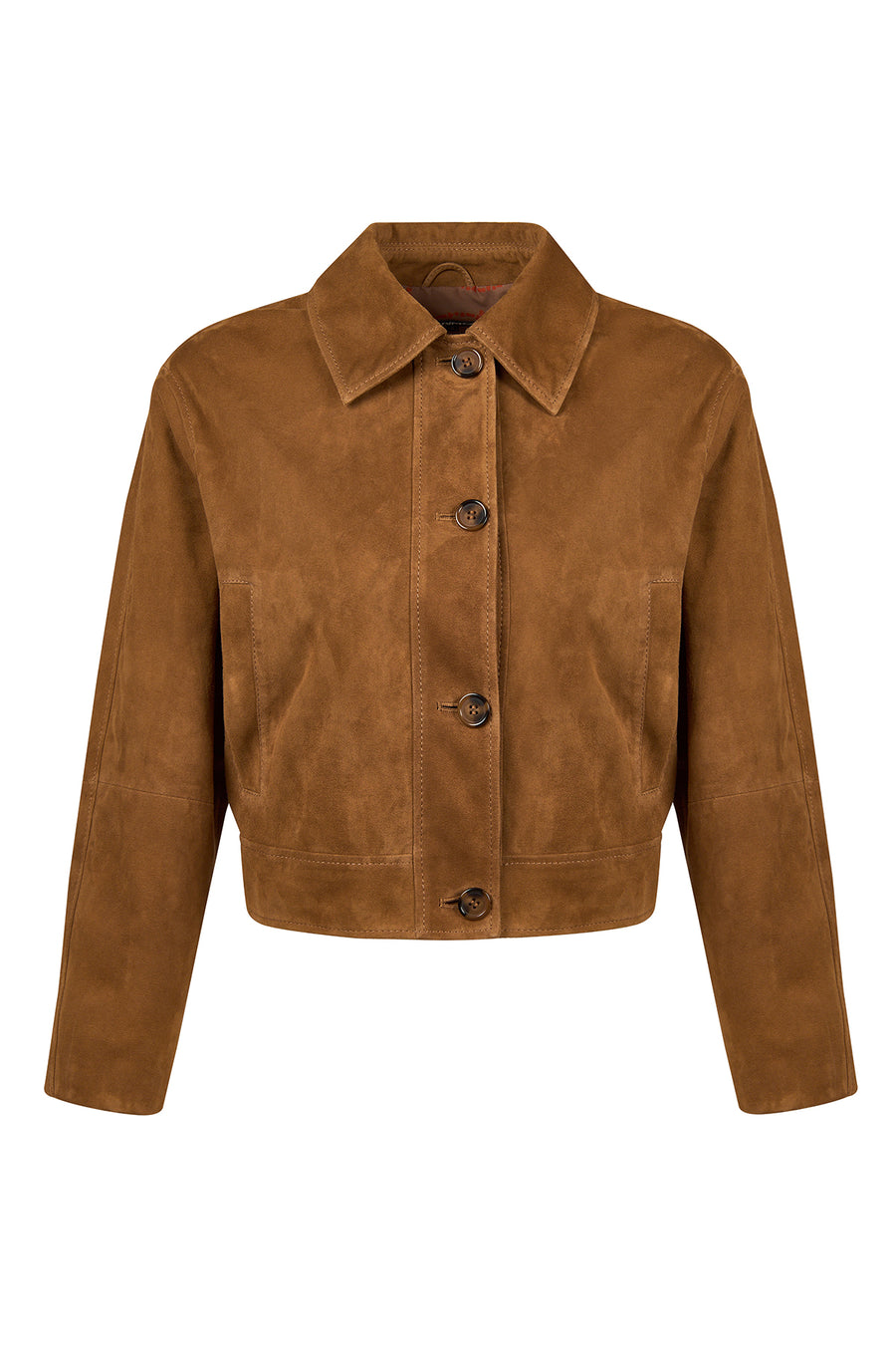 Tiffany Woman Whisky Short Suede Leather Jacket