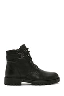 Men's Black Leather Zippered Casual Boots | Derimod