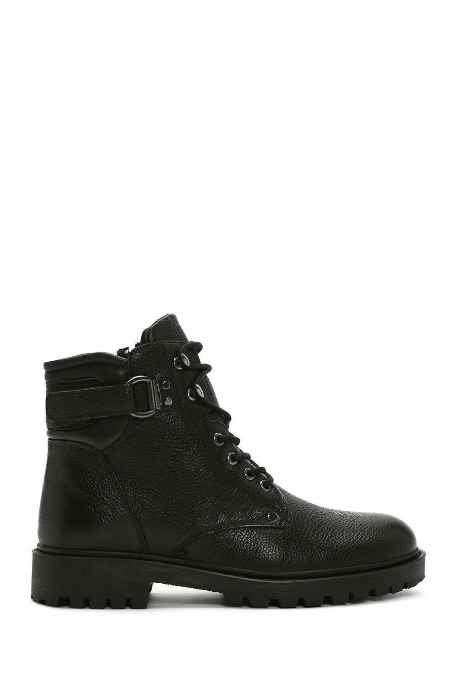 Men's Black Leather Zippered Casual Boots 23WFD6704FT | Derimod