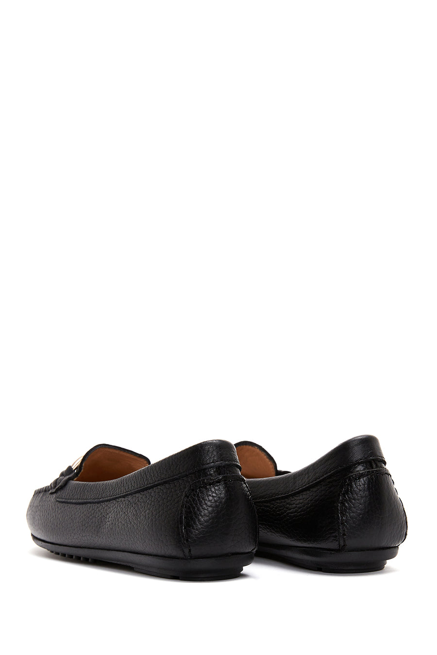 Kadın Siyah Toka Detaylı Deri Casual Loafer