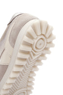 Women's Beige Thick Soled Leather Sneaker | Derimod