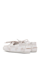 Women's White Leather Masculine Loafer | Derimod