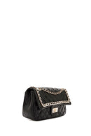 Women's Black Long Strap Quilted Patterned Shoulder Bag | Derimod