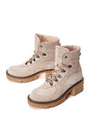 Women's Beige Suede Leather Boots | Derimod