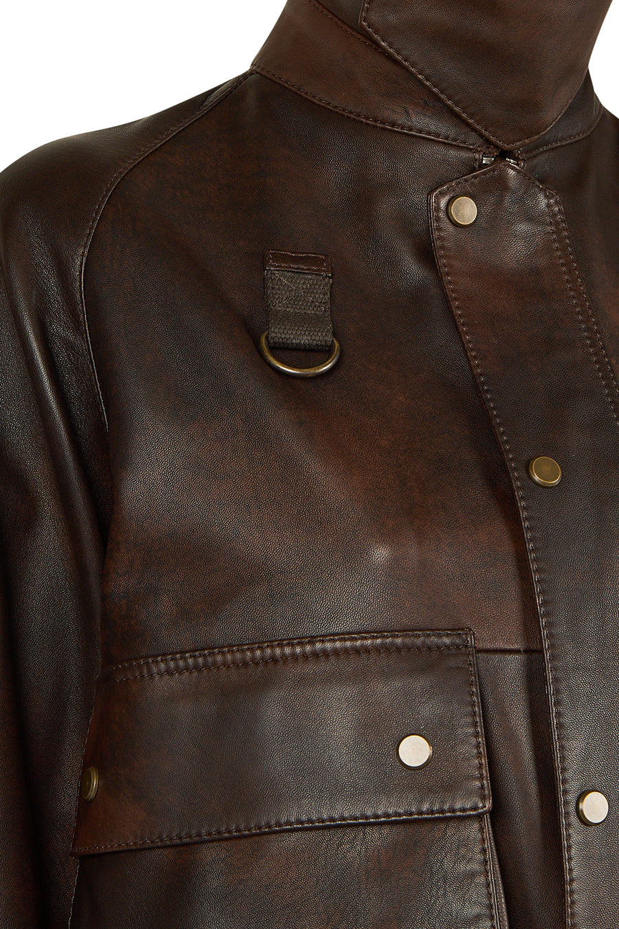 Richmond Woman Brown Short A-Line Leather Jacket