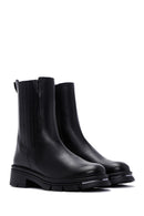 Women's Black Leather Chelsea Boots | Derimod