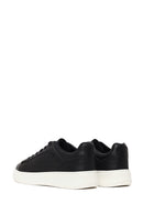 Erkek Siyah Bağcıklı Deri Sneaker | Derimod