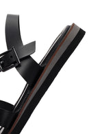 Women's Black Ankle Strap Leather Comfort Sandals | Derimod