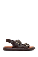 Women's Brown Double Buckle Sandals | Derimod