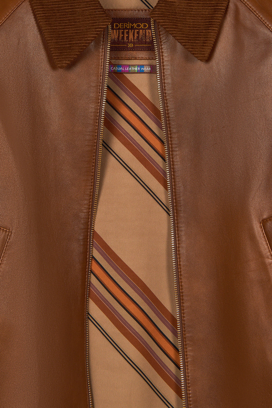 Devon Woman Camel A-From Leather Jacket
