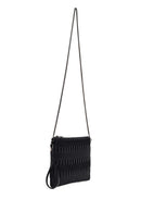 Woman Black Chain-Strap Patterned Clutch Bag | Derimod
