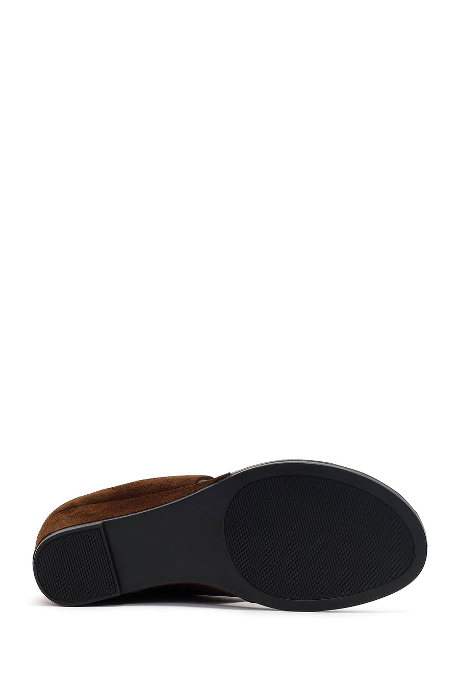 Women's Brown Platform Suede Leather Slippers