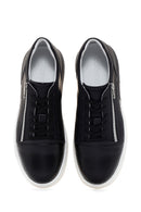 Men's Black Thick Soled Leather Sneaker | Derimod