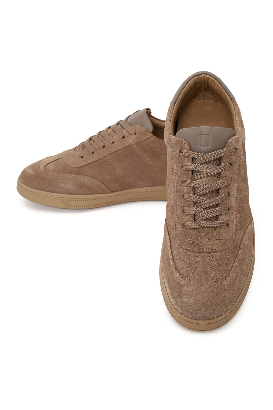 Erkek Bej Bağcıklı Süet Deri Sneaker