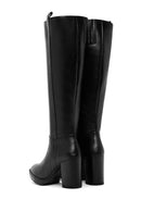 Women's Black Thick Heeled Zippered Boots | Derimod